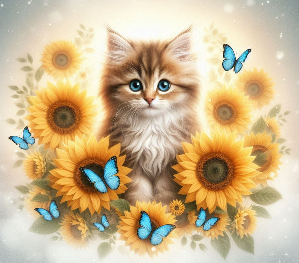 Sunflower Kitten