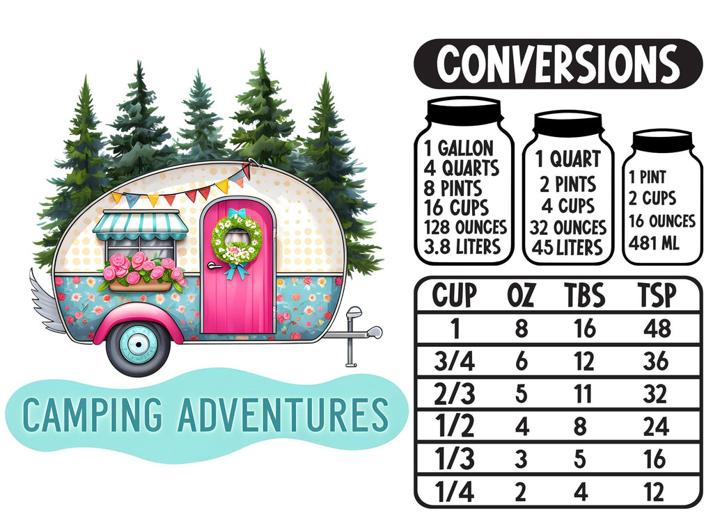 Camping Adventures Glass Cutting Board