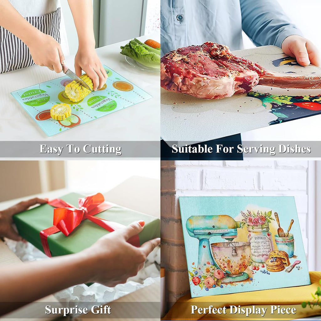 Life is Short Lick the Spoon Glass Cutting Board